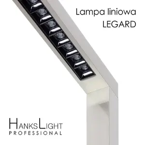 Grīdas lampa HanksLight LED stāvoša alumīnijs 1200×2146 mm uz augšu 21W uz leju 36W 4000K