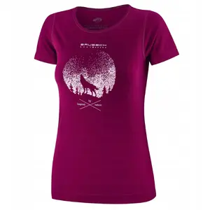 Women's short-sleeve outdoor wool shirt Brubeck SS1272W plum size M - thermal base layer