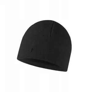 Шапка-логлайн из мериносовой флисовой ткани Buff 12944699910, чёрная, one size