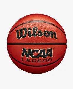 Basketbola bumba Wilson NCAA Legend iekštelpām un āra izmantošanai, āda, Ø 74,9 cm, melna/oranža