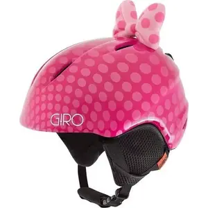 Protective helmet GIRO LAUNCH PLUS winter, size S 52–55.5 cm, pink with bow and polka dots