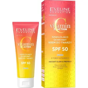 Дневной крем для лица Eveline Vitamin C 3xAction SPF50 30 мл — увлажняющий и защитный