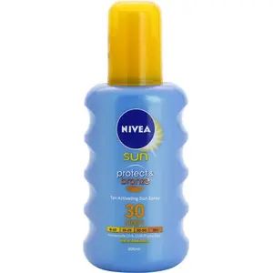 Sun Protection Spray Nivea Protect & Bronze SPF30 200 ml — sunscreen with tanning support