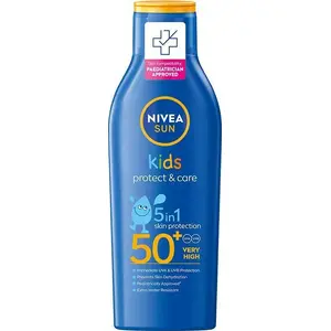 Saules aizsarglotion Nivea Sun Kids Protect & Care 5in1 ar organisko mandeļu eļļu 200 ml