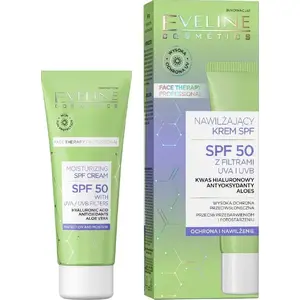 Увлажняющий крем для лица Eveline Face Therapy Professional SPF50 30 мл — дневной уход с высокой солнцезащитой