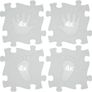 Floor Mat Set ASKATO Magic Set 16 pieces, graphite, model MFK-044-2