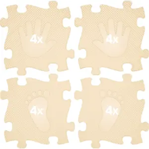Floor Mat Set ASKATO Magic Set 16 pieces beige MFK-044-3