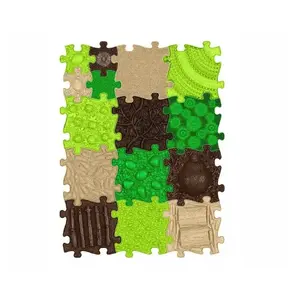 Orthopedic Sensory Mat Set ASKATO Nature 15-in-1 — 15 Puzzle Sensory Elements (MFK-097)
