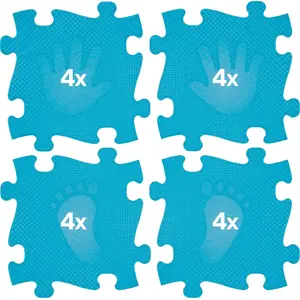 Grīdas paklāju komplekts ASKATO Magic Set 16 gab. zils MFK-044-1