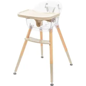 Baby Mix barošanas krēsls Ingrid Wooden Beige — bērnu krēsls ēdināšanai, koka rāmis