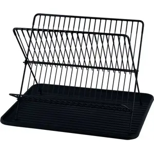 Dish drying rack Kamille KAMI-SU-006-07 — dimensions 43×32×25.5 cm, stainless-steel and plastic kitchen drainer
