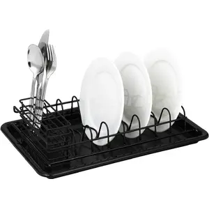 Dish Drainer KingHoff KH-1478 — stainless kitchen dish rack, countertop drying tray