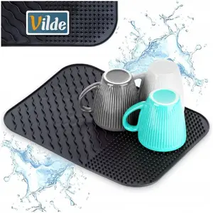 Drying Mat for Dishes Vilde ORI_229241 — Silicone, Black, 34 × 26.5 cm