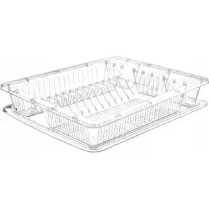 Dish drying rack Katex model 654361 — transparent, dimensions 37×46×9 cm