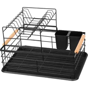 Dish Drainer Two-Tier Brunbeste BB-2334, stainless-style drying rack 41×30×27.5 cm