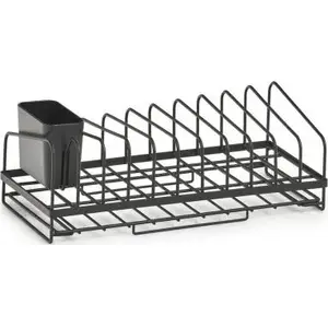 Dish Drainer Stand ZELLER 14707, black, countertop dish rack/utensil holder