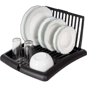 Dish Drainer Rack Vilde black countertop drainer 45×39×26 cm for drying dishes and cutlery
