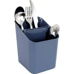 Cutlery Drainer Stand and Utensil Holder Vilde model 229046-S, gray kitchen organizer