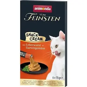 Влажный корм для кошек Animonda Kot Feinstes Snack Cream паштет с печенью и овощами 6×15 г