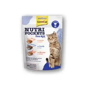 Лакомство для кошек Triton GimCat Nutri Pockets 150 г — вкус морепродуктов, для взрослых, саше