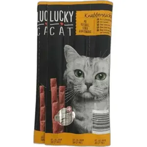 Корм для кошек влажный PENNY MARKT Lucky Cat Kabanos с печенью и кошачьей травой, 10 шт / 50 г