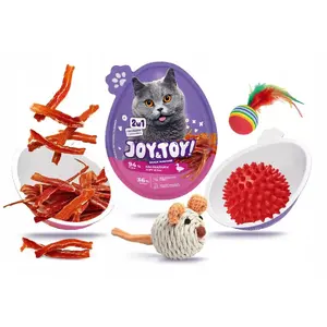Комплект лакомства и игрушки для кошек alpha spirit JOY&TOY! SNACK SUPRISE 2-в-1 — утиное лакомство 20 г с игрушкой