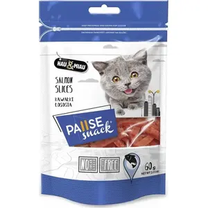 Лакомство для кошек Hau & Miau Pausesnack, кусочки лосося, 60 г