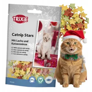 Trixie лакомство для кошек TX-92666 — Xmas Catnip Stars, лосось и кошачья мята, 50 г