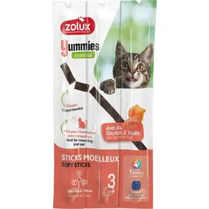 Mīkstas treniņu kārumi kaķiem nūjiņas CHURU YUMMIES lasis un forele