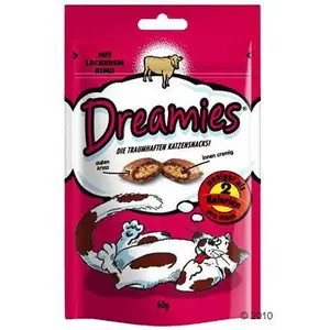 Cat treats Dreamies 60 g – Dreamies snack for cats, beef flavor, 60g pack