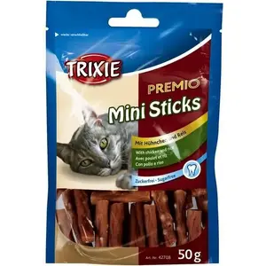 Trixie лакомство для кошек Premio Mini Sticks с курицей и рисом 50 г