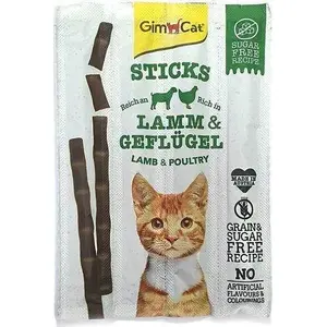 Kaķu gardums Gimcat Sticks 20 g, garša Jērs un Putns, 4 gab., zīmols Gimcat