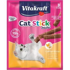 Лакомство для кошек Vitakraft Kot Stick Mini с курицей и печенью, 3 шт.