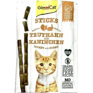 Gimcat cienasti kaķiem nūjiņas 20 g, tītara un trusis, iepakojums 4 gab.