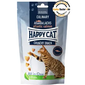 Лакомство для взрослых кошек Happy Cat Culinary Crunchy Snack с лососём 70 г, без сахара