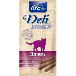 Влажные лакомства для кошек Life Pet Care Life Cat Deli Утка и Курица 3 шт. по 5 г