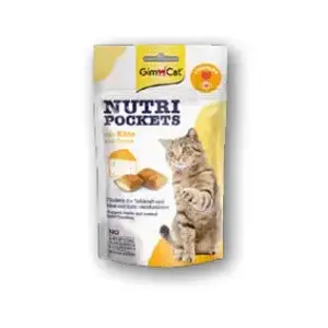 Kaķu kārums GimCat Nutri Pockets 60 g — Pieaugušiem, siera garša, maisiņā