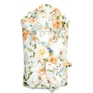 Baby swaddle/sleeping wedge Sensillo ROŻEK PIWONIA 75x75 cm