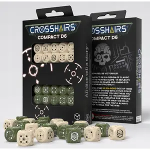 Q-Workshop Compact Dice D6 with Sight Motif — Beige and Olive
