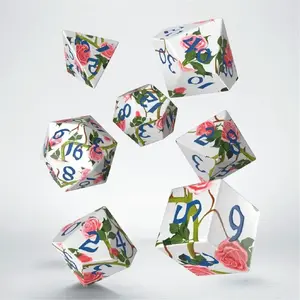 Набор костей Q-Workshop Full Art: Roses — набор многогранных игровых кубиков