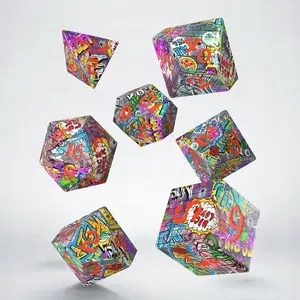Q-Workshop Komplet kości Full Art: Graffiti — dice set by Q-Workshop