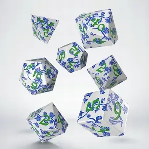 Q-Workshop Full Art Porcelain Dice Set — porcelain gaming dice set, decorative printed faces