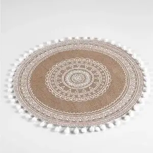 Placemat Douceur d`Interieur Tassel Renata White, round Ø 38 cm