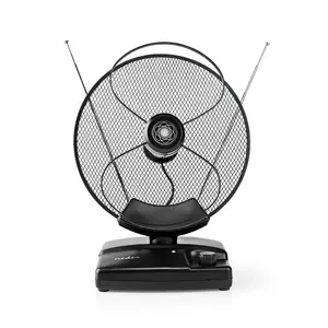 Iekštelpu televizijas antena Nedis ANIR2503BK700 — melna, pastiprinājums līdz 36 dBi, AC 220–240 V, 255×110×280 mm