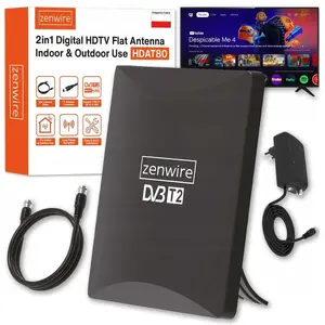 Āra/iekštelpu DVB-T2 HEVC 2‑vienā TV antena 4K zenwire HDAT80