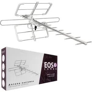 Антенна DVB‑T/T2 Spacetronik EOS L Combo White — пассивная, внутренняя/уличная