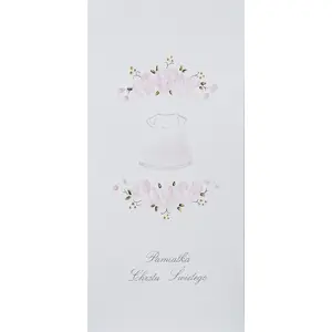 MAK Karnet Chrzest DL C01 greeting card with envelope — floral design for baby girl