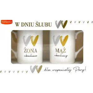 Mug set KUKARTKA Kubek komplet Ślub – ceramic wedding mug set