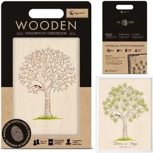 Guest fingerprint book (thumbprint tree) Cozywood — wedding guestbook wooden keepsake