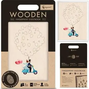 Guest fingerprint guestbook for wedding by Cozywood — themed scooter design